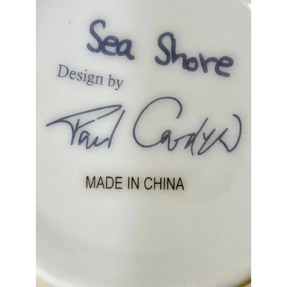 Paul Cardew Shore She Sells Sea Shells 6 Butter/Clam Broth Bouillon Tea Cups